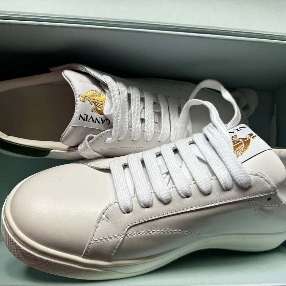 Lanvin DDB0 white dark green sneakers  FM-SKDK0A-GOTE-E23 size 43/10 NWT - Picture 12 of 12